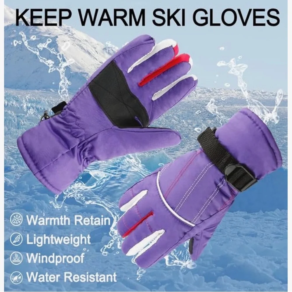 Purple Ski Gloves